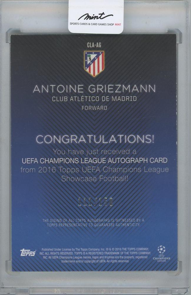 2015-16 TOPPS UEFA Champions League Showcase Autographs Green / ANTOINE GRIEZMANN(Atletico Madrid) 111/150