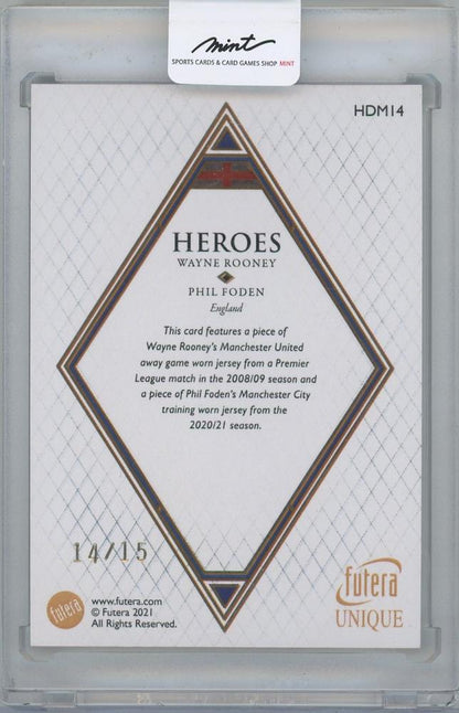 2021-22 FUTERA Unique World Football Heroes Duo Relics / WAYNE ROONEY & PHIL FODEN(England) 14/15