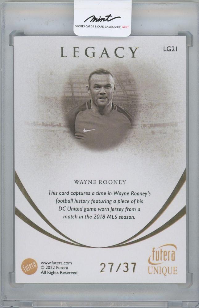 2022-23 FUTERA Unique World Football Legacy Memo Relics / WAYNE ROONEY(England) 27/37