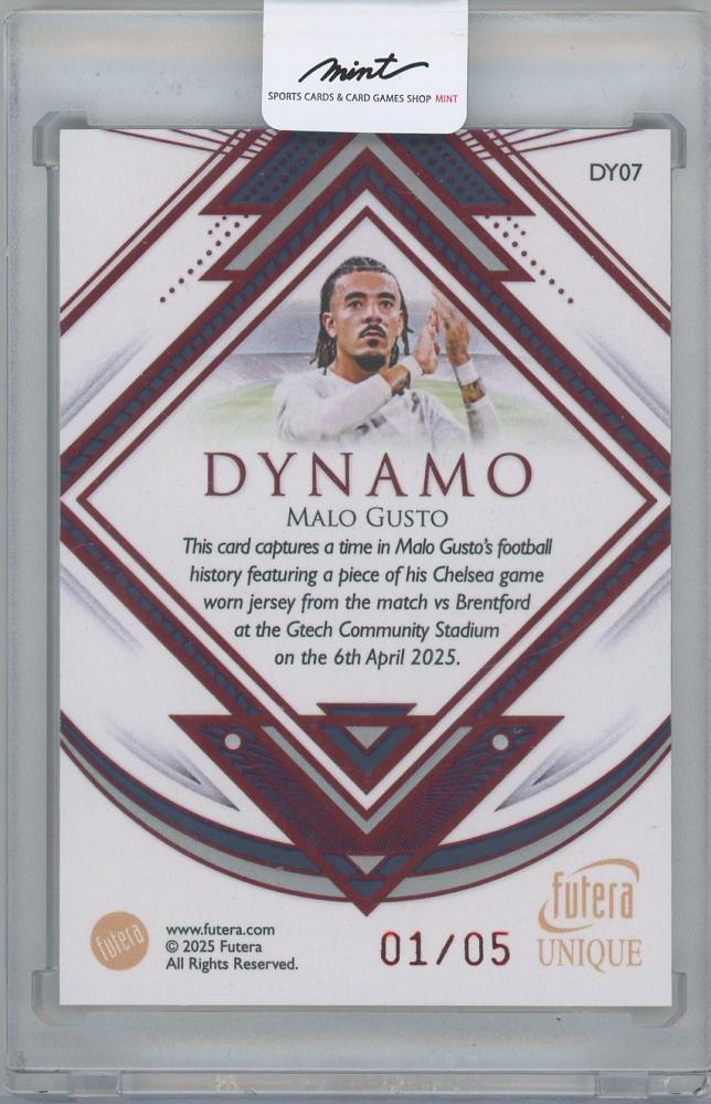 2025 FUTERA Unique World Football Edition 21 DYNAMO Relics Ruby / MALO GUSTO(France) 01/05