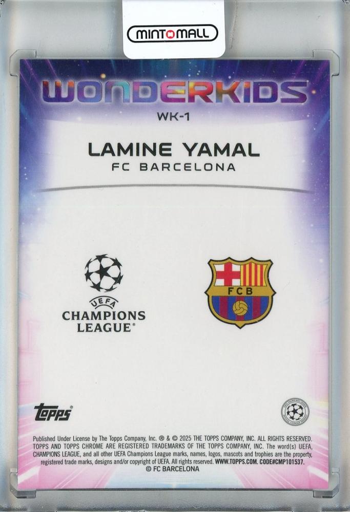 2024-25 Topps Chrome UEFA Club Competitions Lamine Yamal Wonderkids #WK1 FC Barcelona