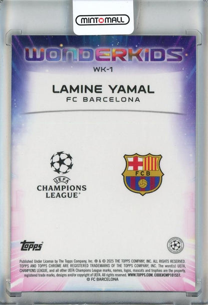 2024-25 Topps Chrome UEFA Club Competitions Lamine Yamal Wonderkids #WK1 FC Barcelona