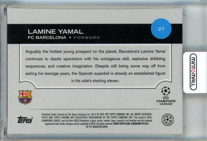2024-25 Topps Chrome UEFA Club Competitions Lamine Yamal #27 FC Barcelona