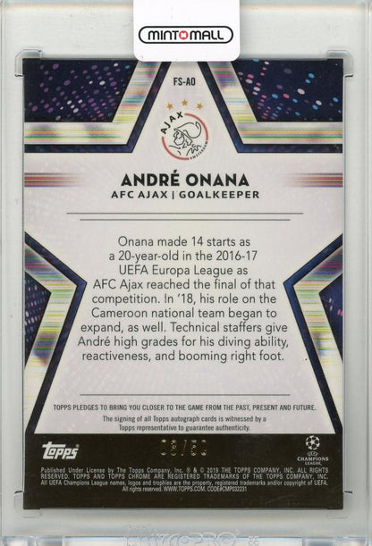 2018-19 TOPPS Chrome UEFA Champions League Andre Onana Future Stars Gold Refractors #FSAO03/50 AFC Ajax