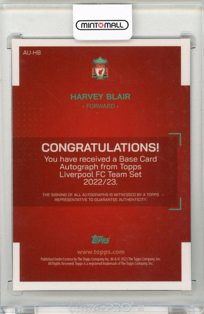 2022-23 TOPPS Liverpool FC Team Set Harvey Blair Base Card Autograph #AUHB