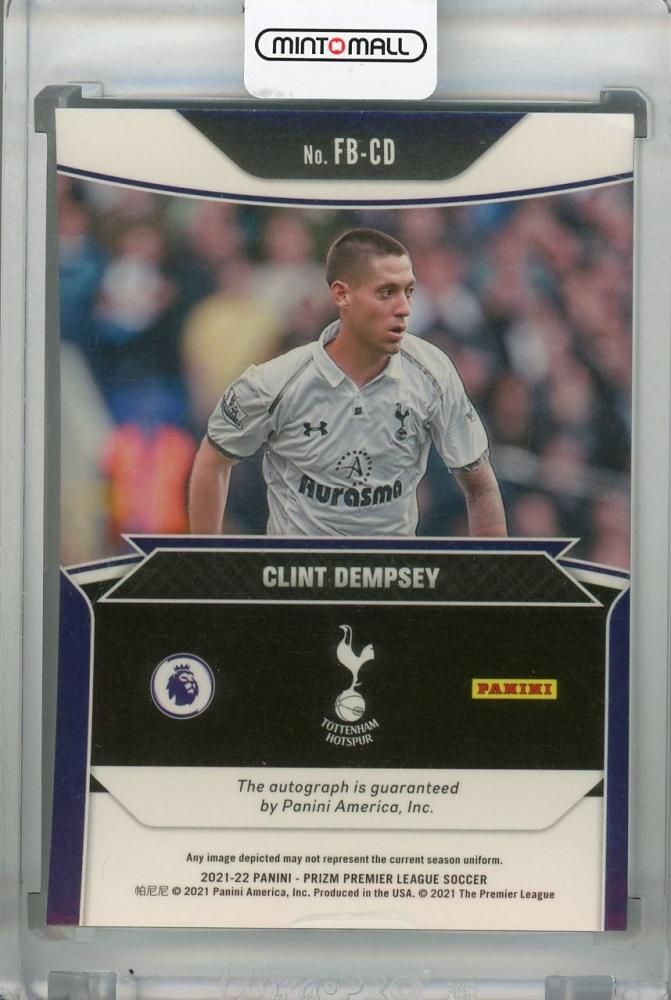 2021-22 Panini Prizm Premier League Clint Dempsey trading card from Tottenham Hotspur in used condition