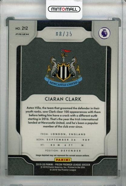 2019-20 Panini Prizm Premier League Breakaway Newcastle United Ciaran Clark Base Teal Parallel trading card 08 of 35