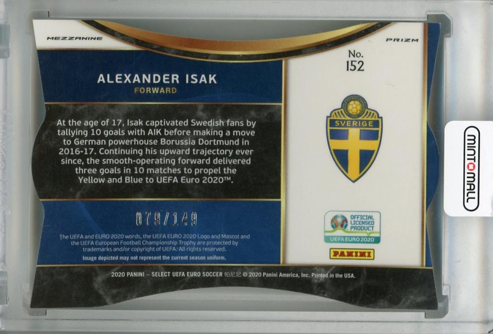 2020 Panini Select UEFA Euro Preview Alexander Isak Neon Green parallel card numbered 079/149