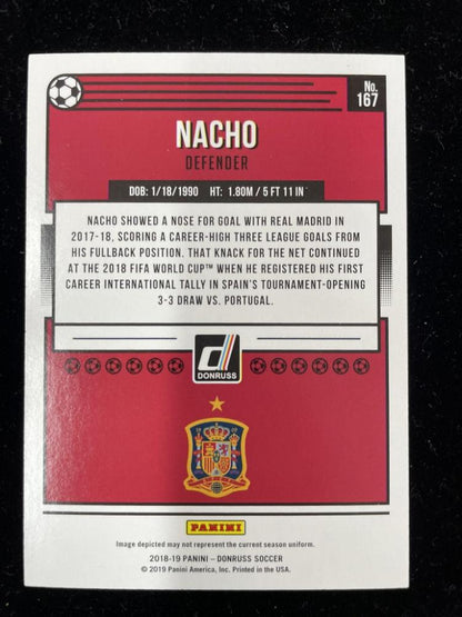 2018-19 Donruss Spain Nacho Base Blue parallel trading card serial number 3 of 5