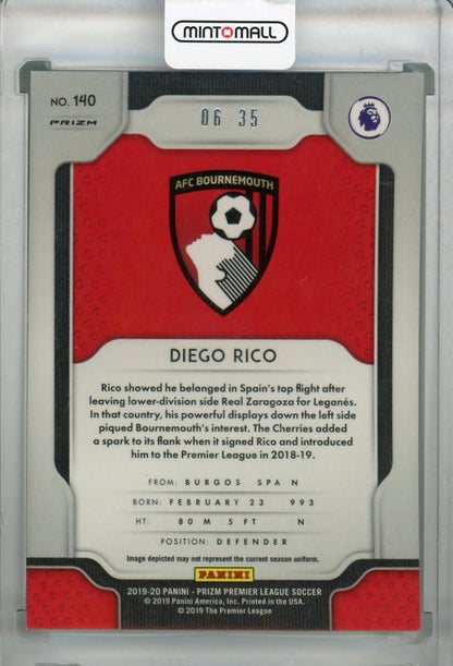 2019-20 Panini Prizm Premier League Breakaway AFC Bournemouth Diego Rico Base Teal parallel card 06/35