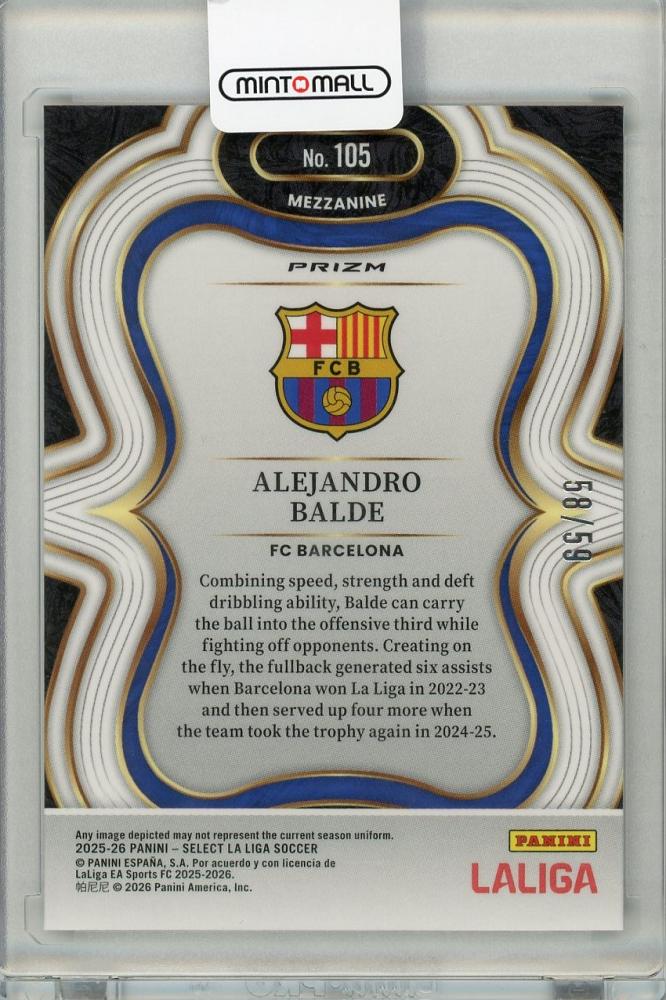 2025-26 PANINI SELECT LA LIGA Alejandro Balde Red Wave#10558/59 FC Barcelona