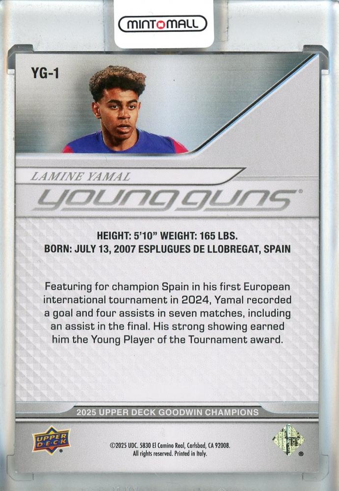 2025 Upper Deck Goodwin Champions Lamine Yamal Upper Deck Young Guns #YG1 FC Barcelona