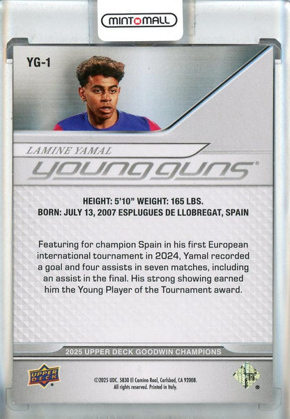 2025 Upper Deck Goodwin Champions Lamine Yamal Upper Deck Young Guns #YG1 FC Barcelona