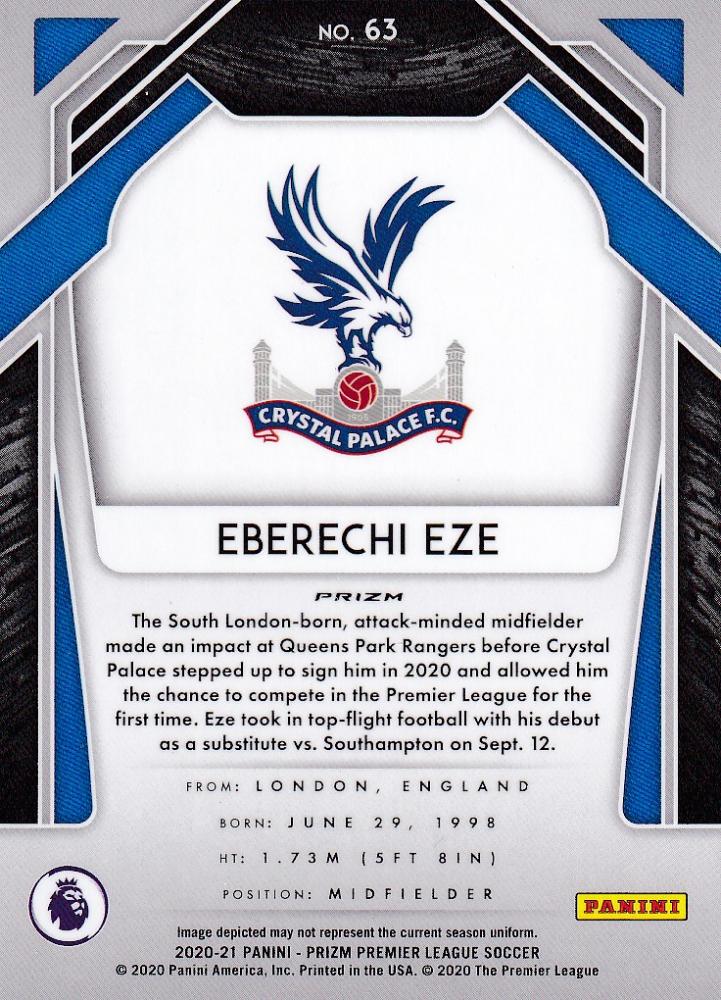 2020-21 Panini Prizm Premier League Breakaway Crystal Palace Eberechi Eze Base card