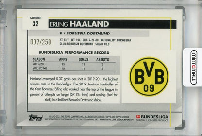2020-21 Topps Bundesliga Borussia Dortmund Erling Haaland X-Fractors trading card numbered 007 of 250
