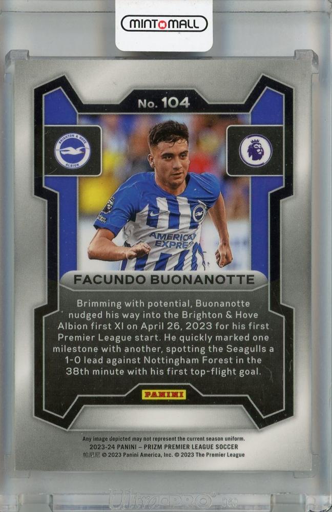 2023-24 Panini Prizm Premier League Facundo Buonanotte Base #104 RC Brighton & Hove Albion