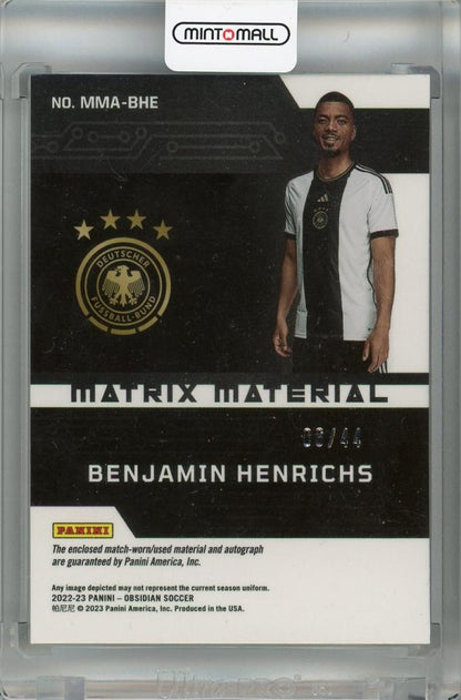 2022-23 Panini Obsidian Benjamin Henrichs Matrix Material Autographs Red Pulsar #1806/44 Germany