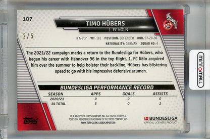 2021-22 Topps Bundesliga Timo Hubers Red #1072/5 1. FC KOLN
