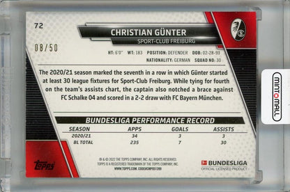 2021-22 Topps Bundesliga Christian Gunter Silver #7208/50 SPORT-CLUB FREIBURG