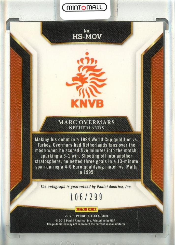 2017-18 Select Marc Overmars Historic Signatures #10106/299