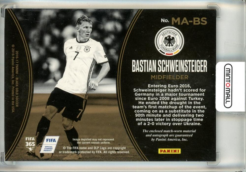 2016-17 Panini Black Gold Bastian Schweinsteiger Memorabilia Autographs Bronze #214/49 Germany