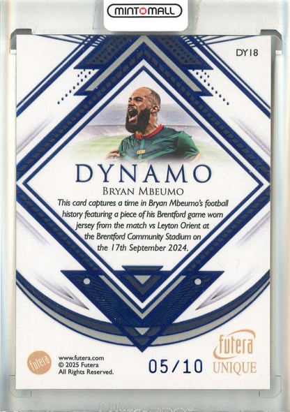2025 Futera Unique World Football Bryan Mbeumo Dynamo Sapphire #DY1805/10