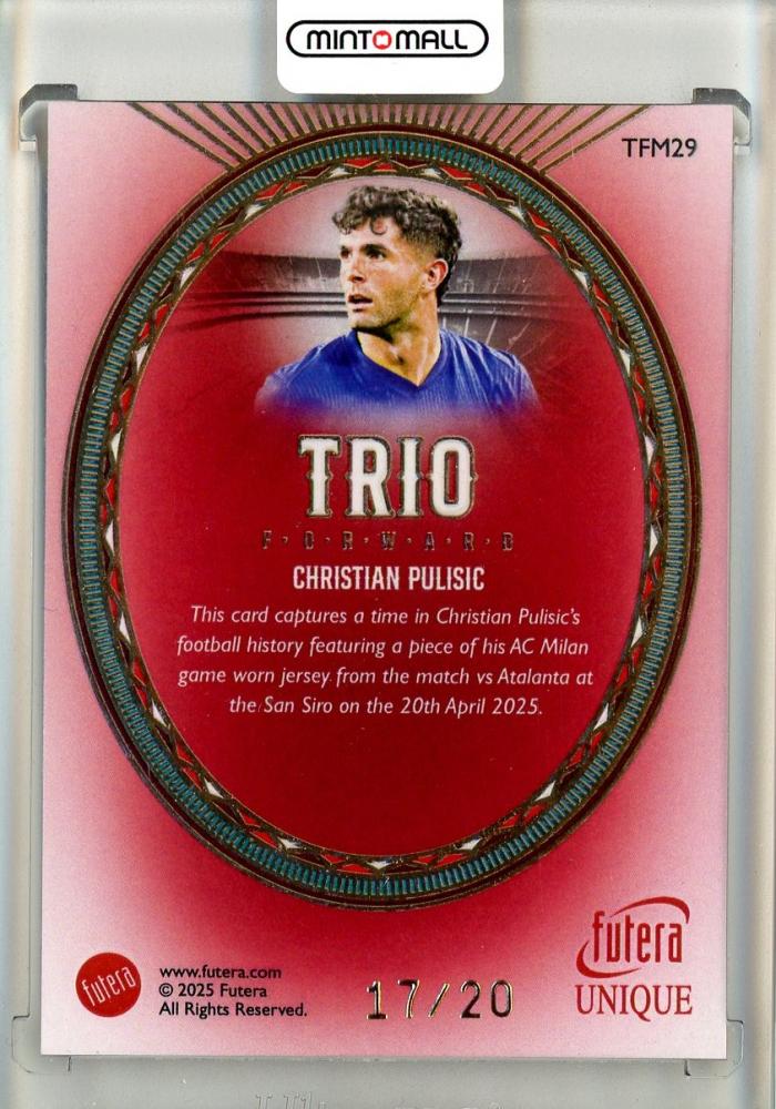 2025 Futera Unique World Football Christian Pulisic Trio #TFM2917/20