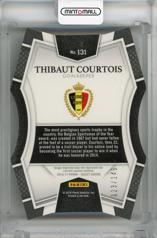 2016-17 Panini Select Thibaut Courtois Mezzanine Purple Prizms Die-Cut #131 ※傷あり023/149 Belgium