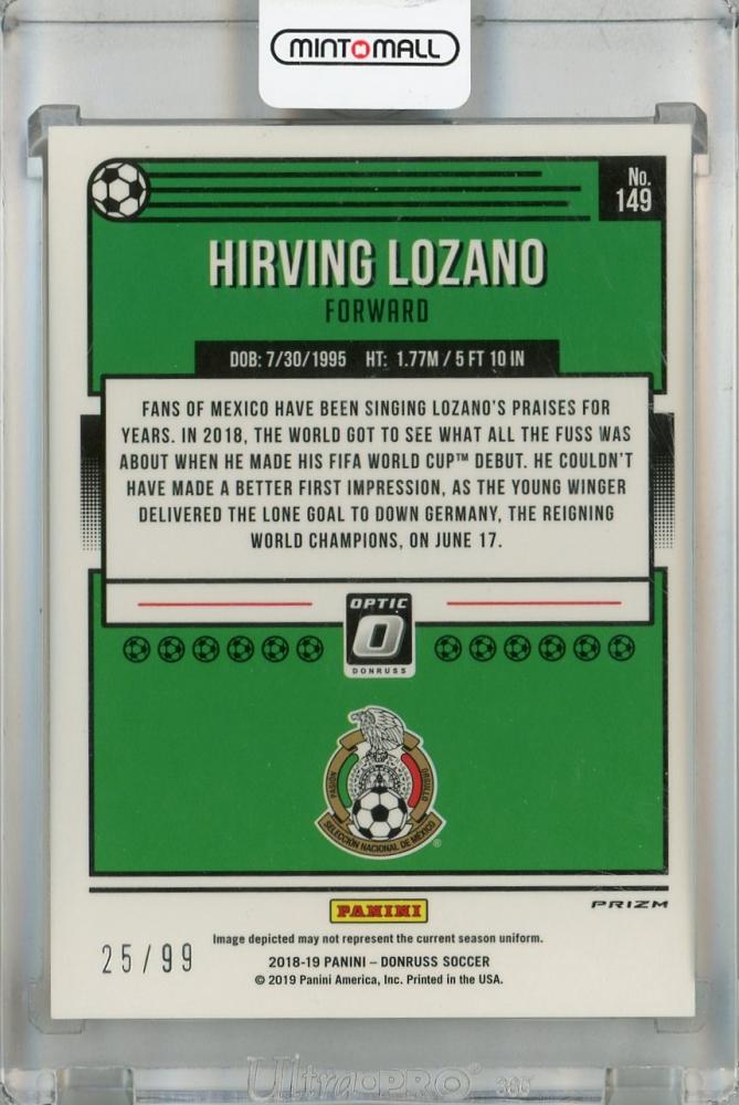 2018-19 Panini Donruss Hirving Lozano Orange #149 25/99 Mexico