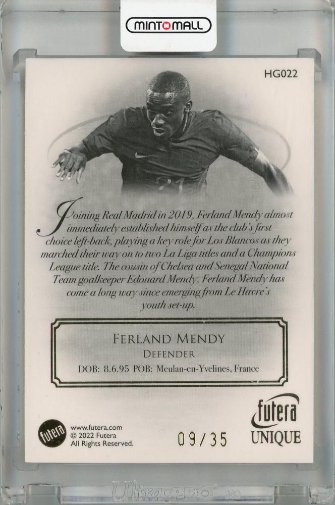 2022-23 Futera Unique World Football Ferland Mendy Heritage Defender Gold #22 ※裏面角折れあり09/35 France