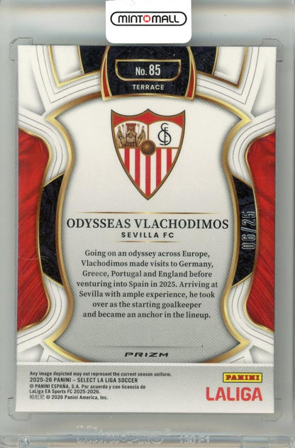 2025-26 Panini Select La Liga Odysseas Vlachodimos #85 Base Tie-Dye Parallel06/25 Sevilla FC