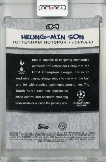 2022-23 Topps Chrome UEFA Club Competitions Heung-min Son Joga Bonito #JB-9 Tested & Working ※Initial Damage Tottenham Hotspur