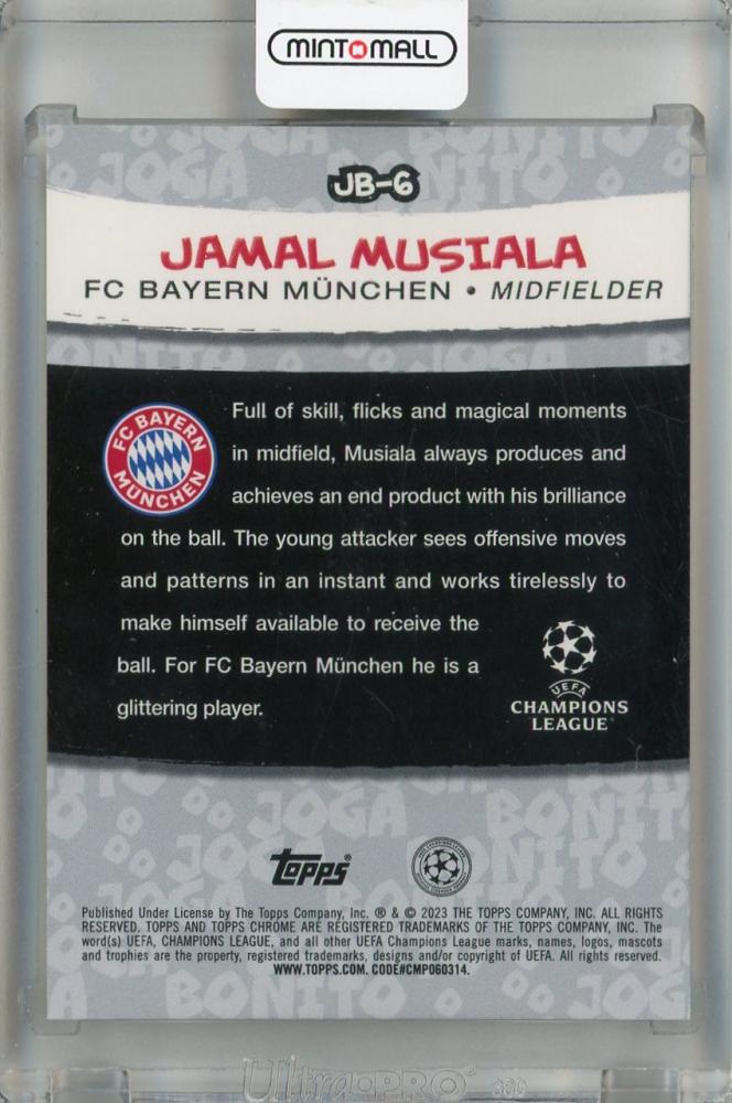 2022-23 Topps Chrome UEFA Club Competitions Jamal Musiala Joga Bonito #JB-6 FC Bayern Munchen