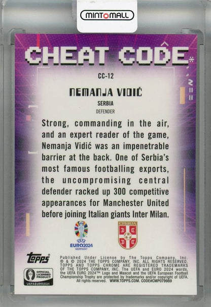 2024 Topps Chrome UEFA Euro Nemanja Vidic Cheat Code Yellow Refractor #CC-12066/125 Serbia