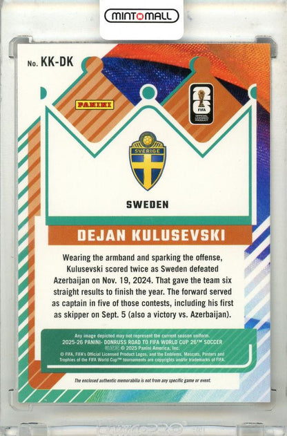 2025-26 Panini Donruss Road To FIFA World Cup 26 SOCCER Dejan Kulusevski #KK-DK Kit Kings Memorabilia Card Sweden