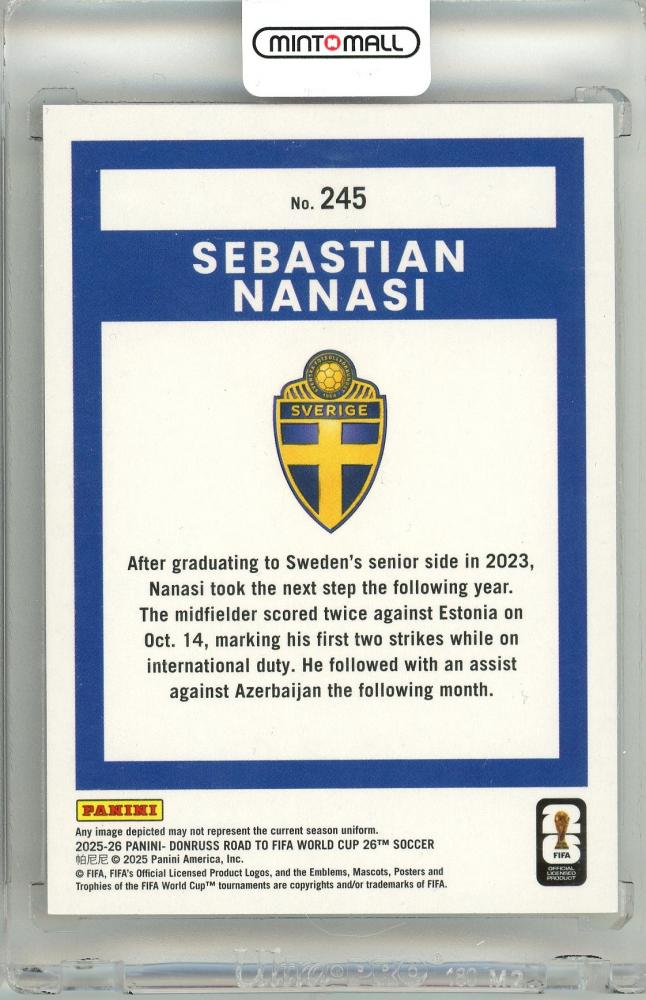 2025-26 Panini Donruss Road To FIFA World Cup 26 SOCCER Sebastian Nanasi #245 Base Orange Parallel39/99 Sweden