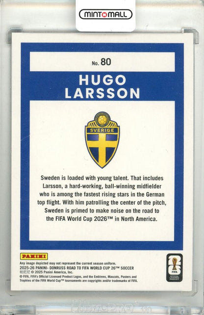2025-26 Panini Donruss Road To FIFA World Cup 26 SOCCER Hugo Larsson #80 Base Purple Parallel24/25 Sweden