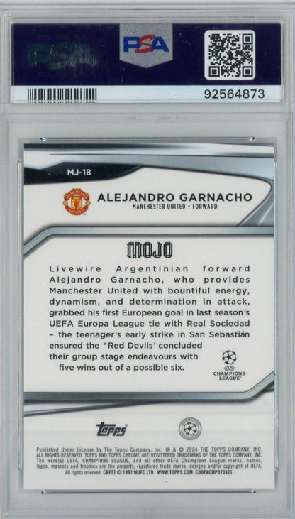 2023-24 Topps UEFA Club Competitions Alejandro Garnacho Mojo #MJ18PSA10 Gem-MINT Manchester United