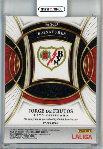 2025-26 Select La Liga Jorge de Frutos Signatures #7 Auto Rayo Vallecano