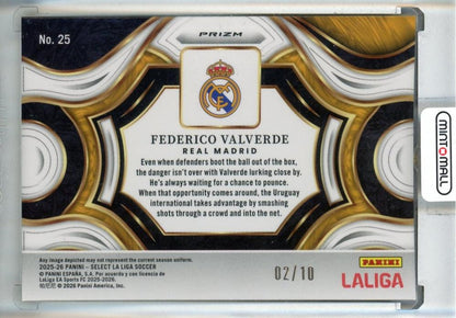 2025-26 Select La Liga Federico Valverde Snapshots Gold #252/10 Real Madrid