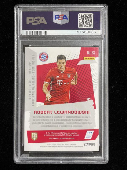 2017 Panini Revolution Robert Lewandowski FC Bayern Munich football card Hyperplaid parallel authenticated