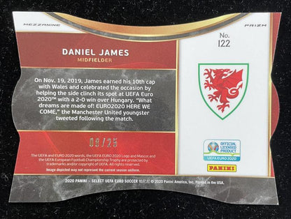 2020 Panini Select UEFA Euro Preview Daniel James Wales Base Mezzanine Die-cut Tie-Dye parallel trading card 08/25