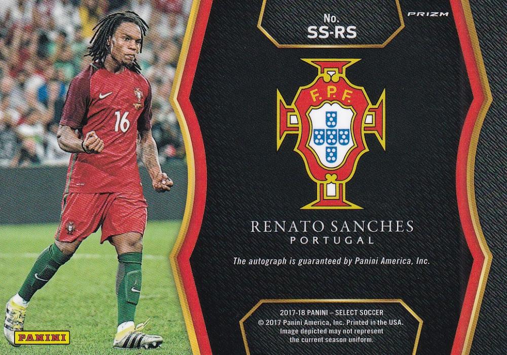 2017-18 Panini Select Portugal Renato Sanches Select Signatures trading card front view