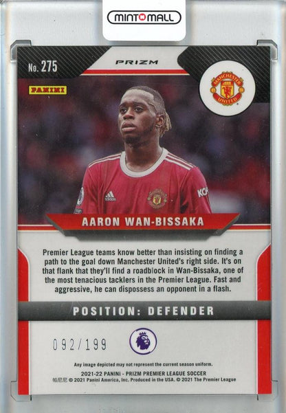 2021-22 Panini Prizm Premier League Soccer Aaron Wan-Bissaka Base/Red Prizms/#275092/199 Manchester United
