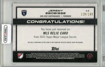 2023 TOPPS Jeremy Ebobisse AUTO118/199 San Jose Earthquakes