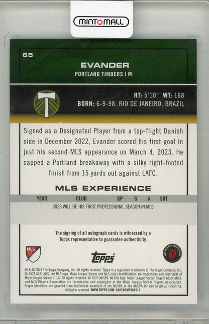 2023 TOPPS EVANDER AUTO Portland Timbers