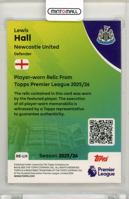 2025-26 Topps Premier League Soccer lewis hall Premier Relics Newcastle United