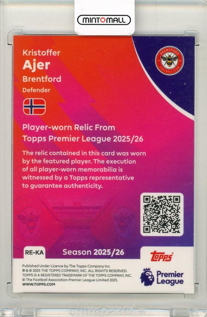 2025-26 Topps Premier League Soccer Kristoffer Ajer Premier Relics Brentford