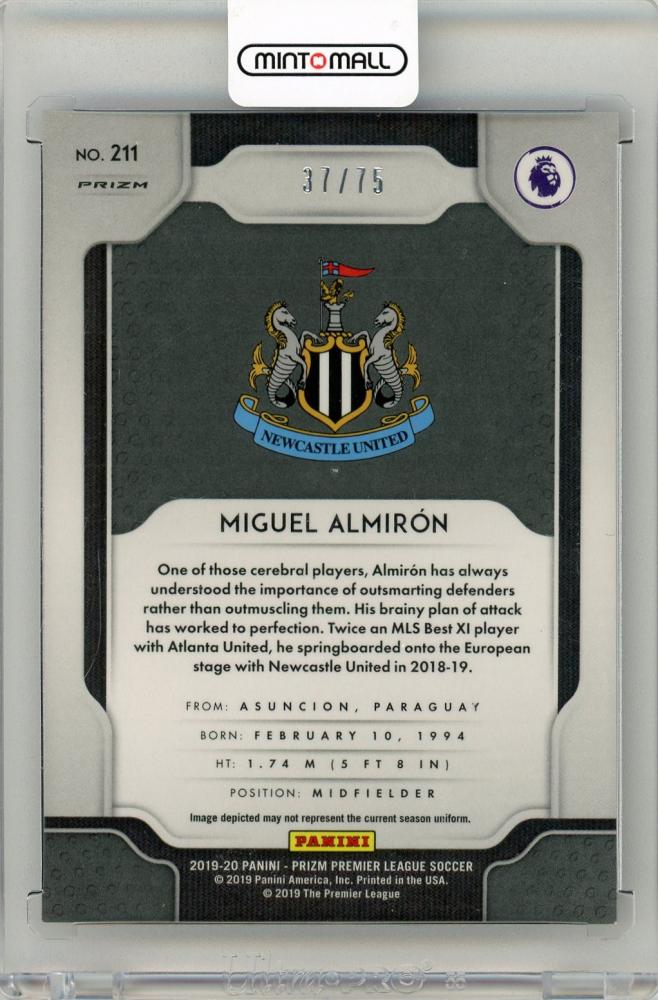 2019-20 Panini Prizm Premier League Soccer Miguel Almiron Violet Breakaway Prizms37/75 Newcastle United