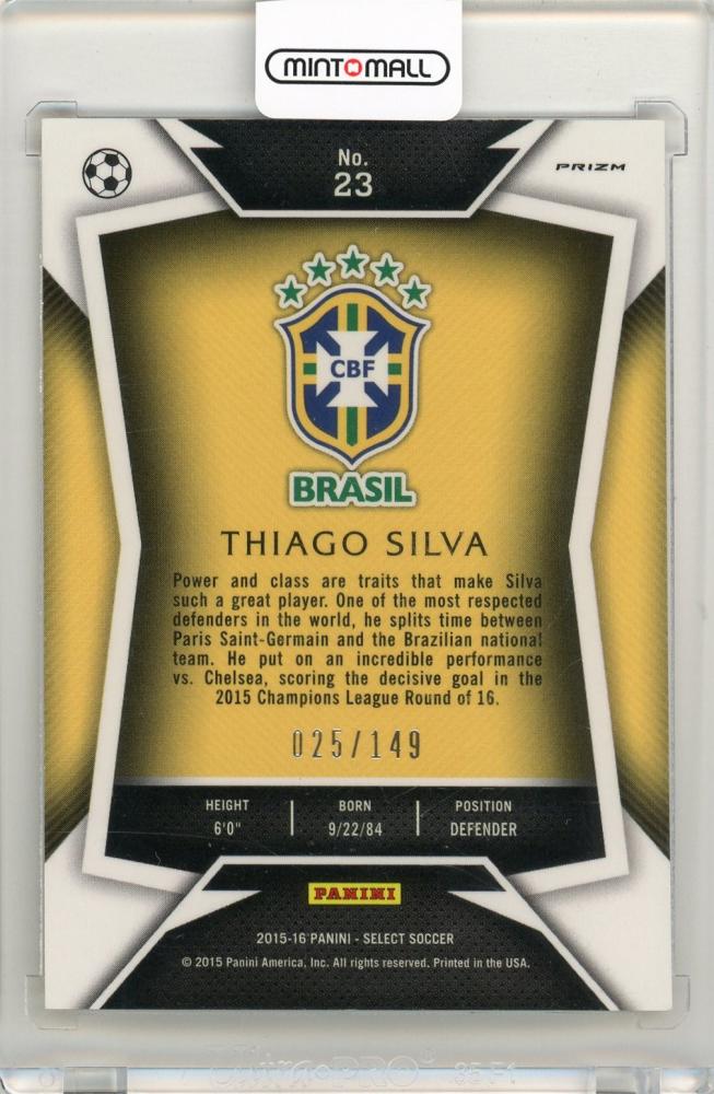 2015 Panini Select Soccer Thiago Silva Orange Parallel025/149 Brazil